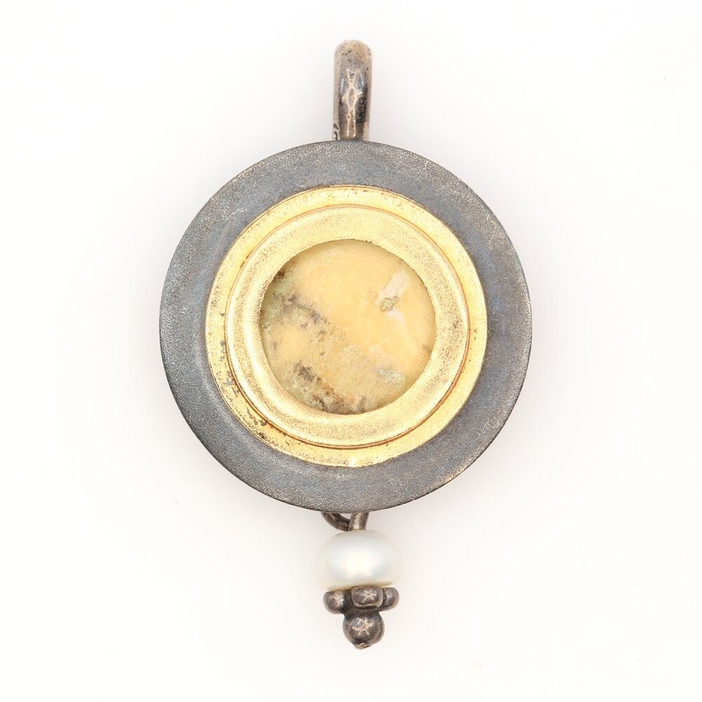 Vintage 925 Sterling Silver Possible Religious Artifact Pendant Crown Hallmark‎